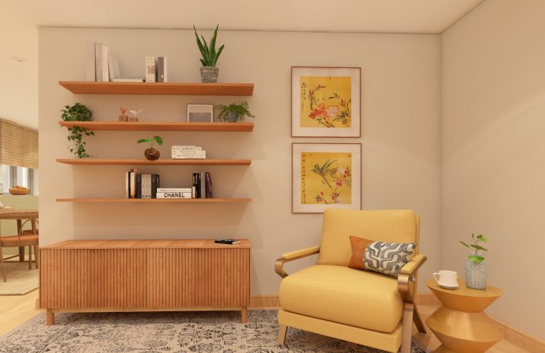 Gemütliche Sitzecke im mid-century Stil